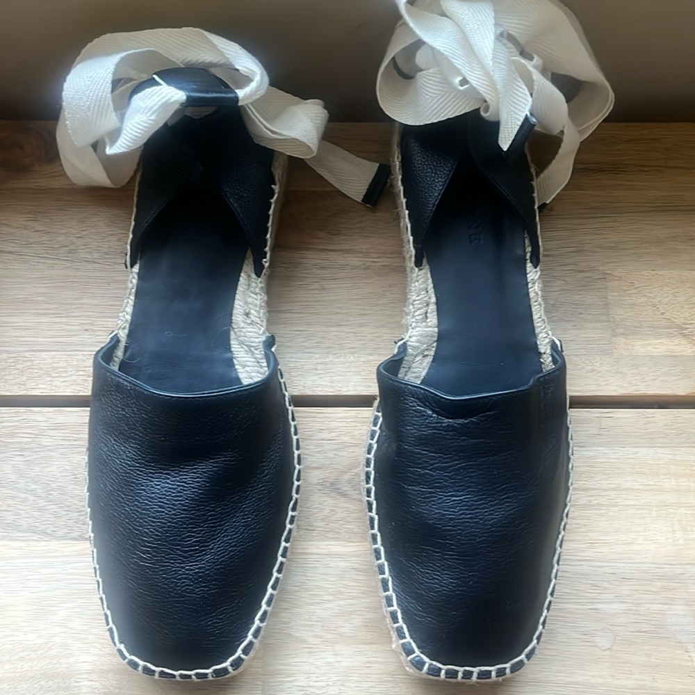 Everlane black tie style espadrilles